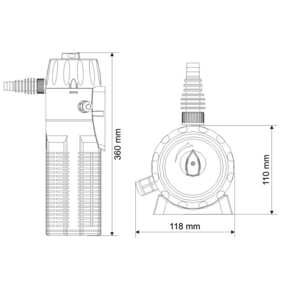 Pompe de bassin 1000 l/h avec fontaine et filtre UV
